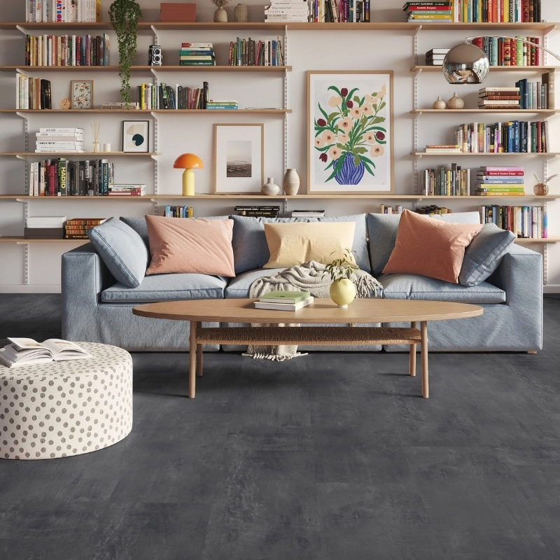Panele winylowe na klik Tarkett Id Inspiration Click Solid 55 Classic Vintage Zinc Black 24619003